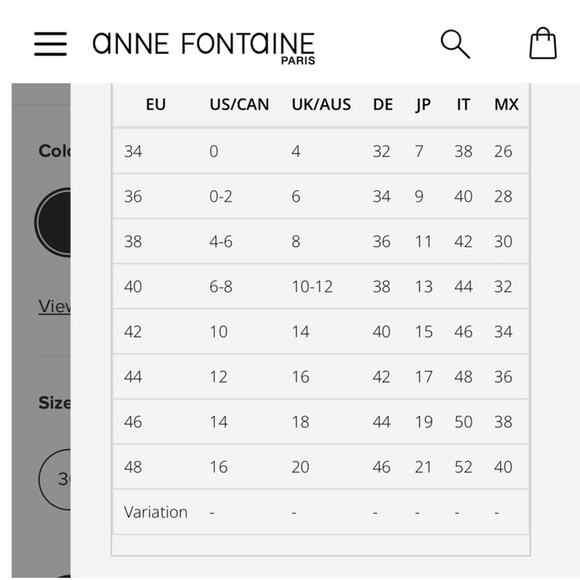 Anne Fontaine Nuage Button up Shirt Black Sz 0-2 Quiet Luxary Parisian - Picture 9 of 11